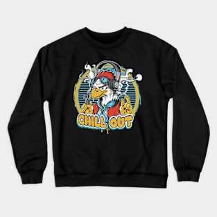 Hip Hop Eagle Chill Out Artwork Crewneck Sweatshirt